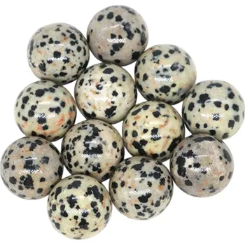Přírodní kameny Dalmatin jaspis 16 mm 5 ks Minerální kuličky na výrobu šperků Korálky z přírodního kamene Dekorativní kameny