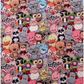 Softshell zimní s beránkem šíře 145cm - zvířátka (50cm)