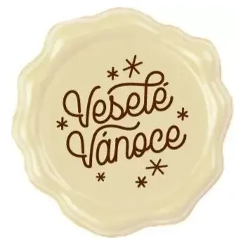 Jedlá dekorace na dort Leman Decoration – Veselé vánoce Pečeť 12 ks