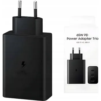 RYCHLÁ SÍŤOVÁ NABÍJEČKA pro SAMSUNG PD 2xUSB-C 1xUSB EP-T6530 65W ČERNÁ