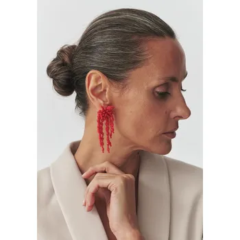 Náušnice Tatuum ČERVENÉ NÁUŠNICE Z KORÁLKŮ — AMBERRY