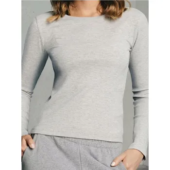 Dámské tričko Sinsay - Tričko s dlouhými rukávy - šedá - 469EU-9MM - 469EU-9MM-XL