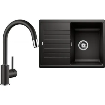 Granitový dřez Set RS Blanco Zia 45 S Compact + Blanco Mida-S (bílá + bílá)