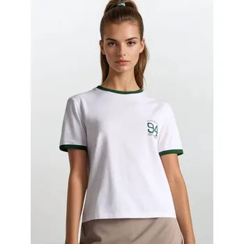 Dámské tričko Sinsay - Tričko s krátkým rukávem - bílá - 590FG-00J - 590FG-00J-XXL