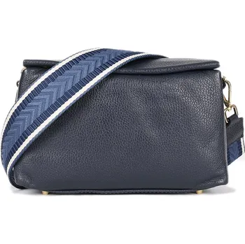 Kabelka ITALSKÉ Dámské modré kožené kabelky crossbody Rusalka