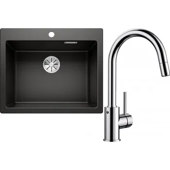 Granitový dřez Set RS Blanco Pleon 6+ Blanco Mida-S (bílá + chrom)