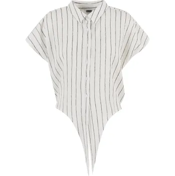 Dámské tričko Dámská blůza URBAN CLASSICS TB7474 OFF WHITE/BLACK XXXL