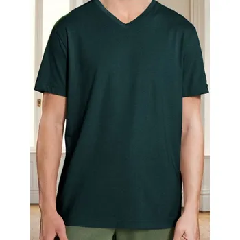 Pánské tričko Sinsay - Tričko s výstřihem do V - zelená - 535EY-67X - 535EY-67X-3XL