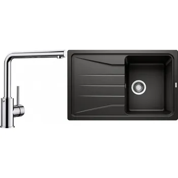 Granitový dřez Set 08-A Blanco Sona 45 S + Blanco Mila (bílá + chrom)