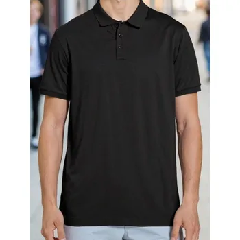 Pánské tričko Sinsay - Bavlněné polo tričko - černá - 554EY-99X - 554EY-99X-3XL