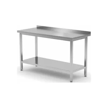 Dílenský stůl Pracovní stůl svařovaný se zadním lemem a policí hloubka 700mm, délka 500x700x850mm