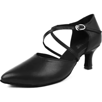 Dámské lodičky Dámské taneční boty Botan BS-7 černá kůže 6,5 cm Flare Velikost: 39