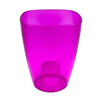 Květináč Květináč na orchideje průhledný růžový 16,5x12x12 cm