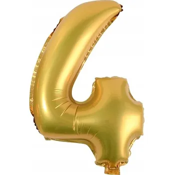 Balónek Fóliový balónek Číslice 4 34''/ 86 cm Zlatý