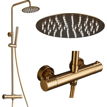 Vodovodní baterie Gamma Roy, sprchová souprava s termostatickou baterií, zlatá matná, GMA-BRYPZNT-BGD