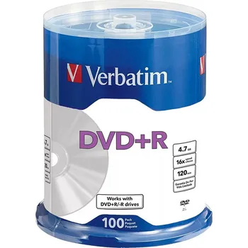Optické médium DVD Verbatim DVD+R 4,7 GB, 100 ks