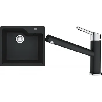 Granitový dřez Set RS Franke UBG 610-56 + Franke FC 3054 Orbit (černá matná + černá matná)