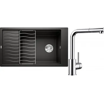 Granitový dřez Set RS Blanco Elon XL 8 S + Blanco Mila-S (bílá + chrom)