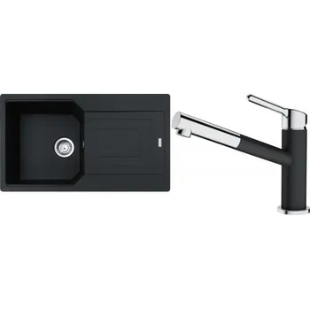 Granitový dřez Set RS Franke UBG 611-86 + Franke FC 3055 Orbit (černá matná + černá matná)