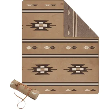 Pikniková deka Naturehike vlněná deka s geometrickým vzorem - 1950g - tmavě hnědá (150 x 200 cm)