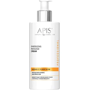 Pleťový krém Apis - Adeno C Flash Glow - Energizující masážní krém na obličej s vitaminem C a kyselinou ferulovou - 300 ml