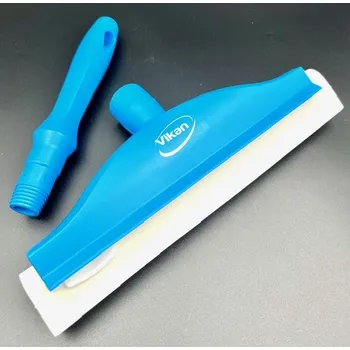 Kuchyňská stěrka Vikan 77513, ruční stěrka 25 cm, s rukojetí, modrá s bílou dvojitou gumou,