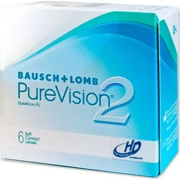 Kontaktní čočky PUREVISION 2 HD měsíční 6 čoček, Zakřivení: 8,6, Počet dioptrií: -10,00, Počet kusů v balení: 6 ks, Průměr: 14,0