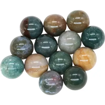 Přírodní kuličky z indického achátu 5 ks Průměr 16 mm Minerální korálky na výrobu šperků Tvorba náramků a náhrdelníků Přírodní kámen