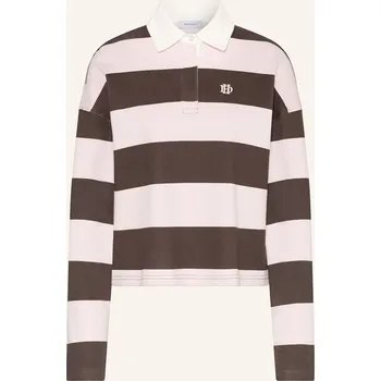 Dámská košile Darling Harbour Dámské Rugbyové Tričko, tmavě hnědá / světle...