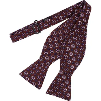 Motýlek Bubibubi Tmavohnědý hedvábný vázací motýlek Bari