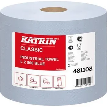 Papírový ručník Průmyslová role papírová Modrá; laminovaná 500 útržků