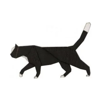 Brož Dřevěná brož ve tvaru Walking Cat Brooch s praktickým zapínáním a možností výměny či vrácení do 30 dnů zdarma - BR181