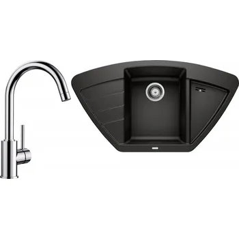 Granitový dřez Set RS Blanco Zia 9 E + Blanco Mida (bílá + chrom)