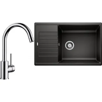 Granitový dřez Set RS Blanco Zia XL 6 S Compact + Blanco Mida (bílá + chrom)