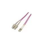 QOLTEC Světlovodný patch cord OM4 LC/UPC,SC/UPC 2m LSZH růžová