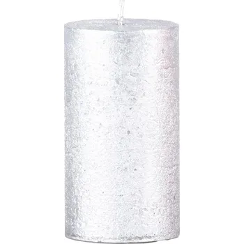 Svíčka Emocio Rustic válec 50x90 stříbrná svíčka 158 gram