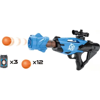 Dětská zbraň Alltoys Pistole na pěnové míčky 42 cm modrá