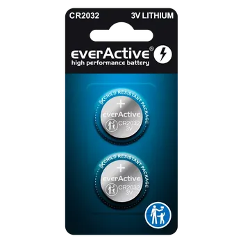 Článková baterie Knoflíková baterie everActive CR2032, 2ks