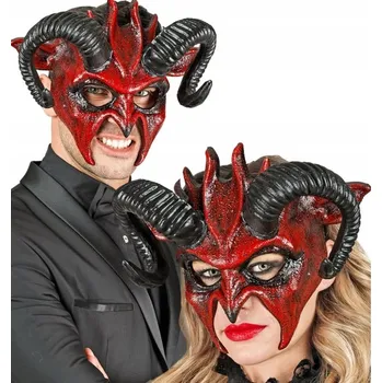Karnevalová maska Maska na obličej Widmann řada 19, plastová, ďábel, černá