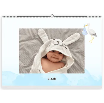 Fotokalendář Nástěnný Fotokalendář 2026, A3 na šířku, Kvalitní fotopapír a kovová spirála, Jednoduchý editor. Motiv Chlapeček