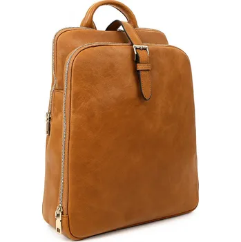 Městský batoh Hnědý zipový dámský batoh Mendez
