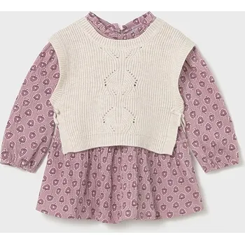 Kojenecké šaty Mayoral pletená vesta a Šaty 2913 Rozměr: 12 měsíců, 80 cm