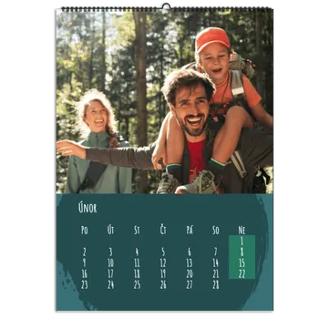 Fotokalendář Nástěnný Fotokalendář 2026, A3 na výšku, Kvalitní fotopapír a kovová spirála, Jednoduchý editor. Motiv Nordgreen