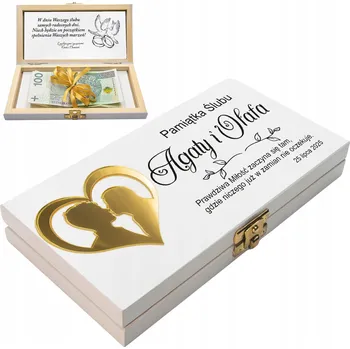 Svatební dekorace POKLADNIČKA na peníze jako svatební dar. KRABIČKA ke DÁREK, SVATBA Svatební Hostina s potiskem a přáním