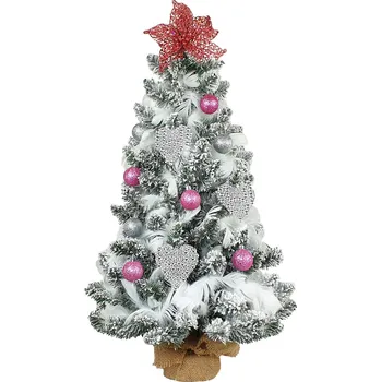 Vánoční stromek Laalu.cz Ozdobený stromeček PERLOVÉ SRDÍČKO 60 cm s LED OSVĚTLENÍM