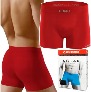 Pánská móda Boxerky SESTO SENSO SOLAR Bezešvé ČERVENÉ L/XL