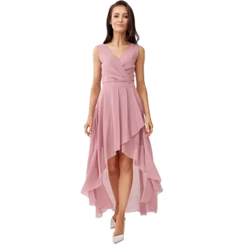 Dámské šaty Dámské maxi asymetrické Šaty s rozparkem, šifon polský výrobek