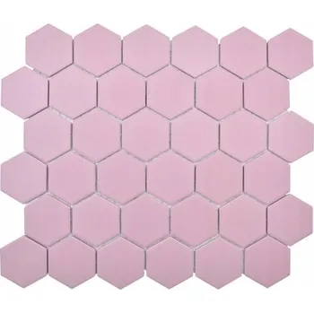 Keramická mozaika růžová HEXAGON, obklad do kuchyně a koupelny satén