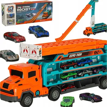 autíčko Automobilová závodní dráha autopřepravník transportér 6 ks oranžová