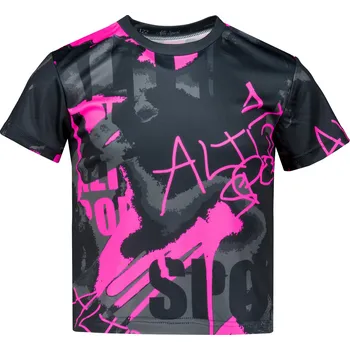 Chlapecké tričko Dětské funkční triko premium ALTISPORT VOJ/ALK076TR01 ČERNÁ/FLUO RŮŽOVÁ 158